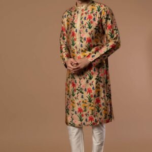 Oatmeal Autumn Bouquet Kurta
